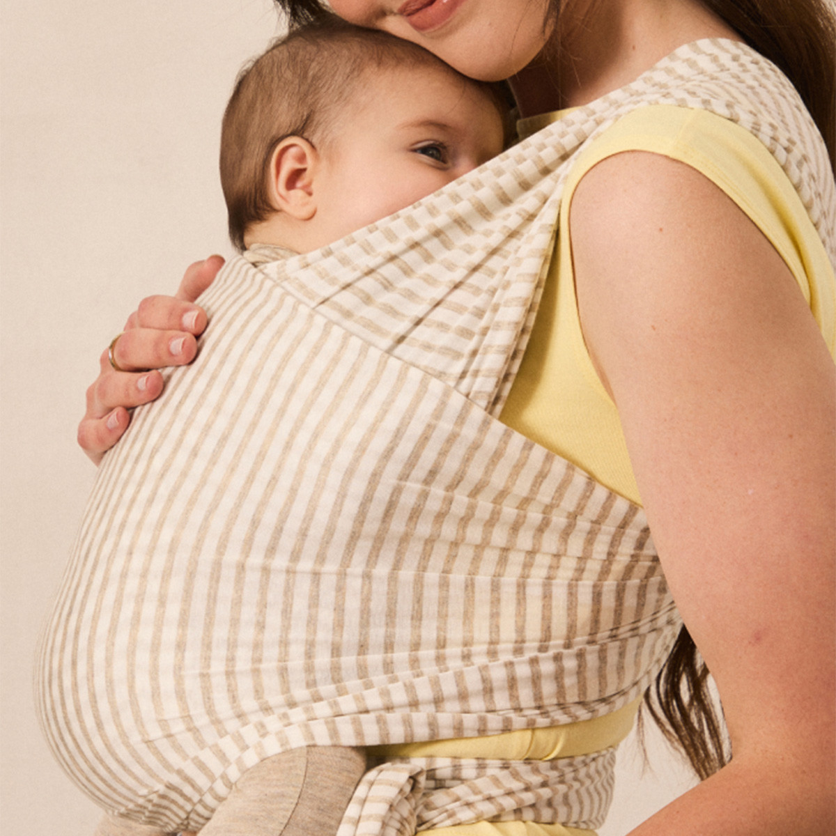 Solly Baby Wrap Carrier - Driftwood Stripe.