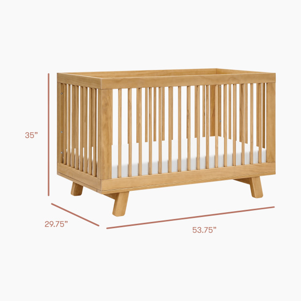 babyletto Hudson 3-in-1 Convertible Crib with Toddler Bed Conversion Kit - Honey.