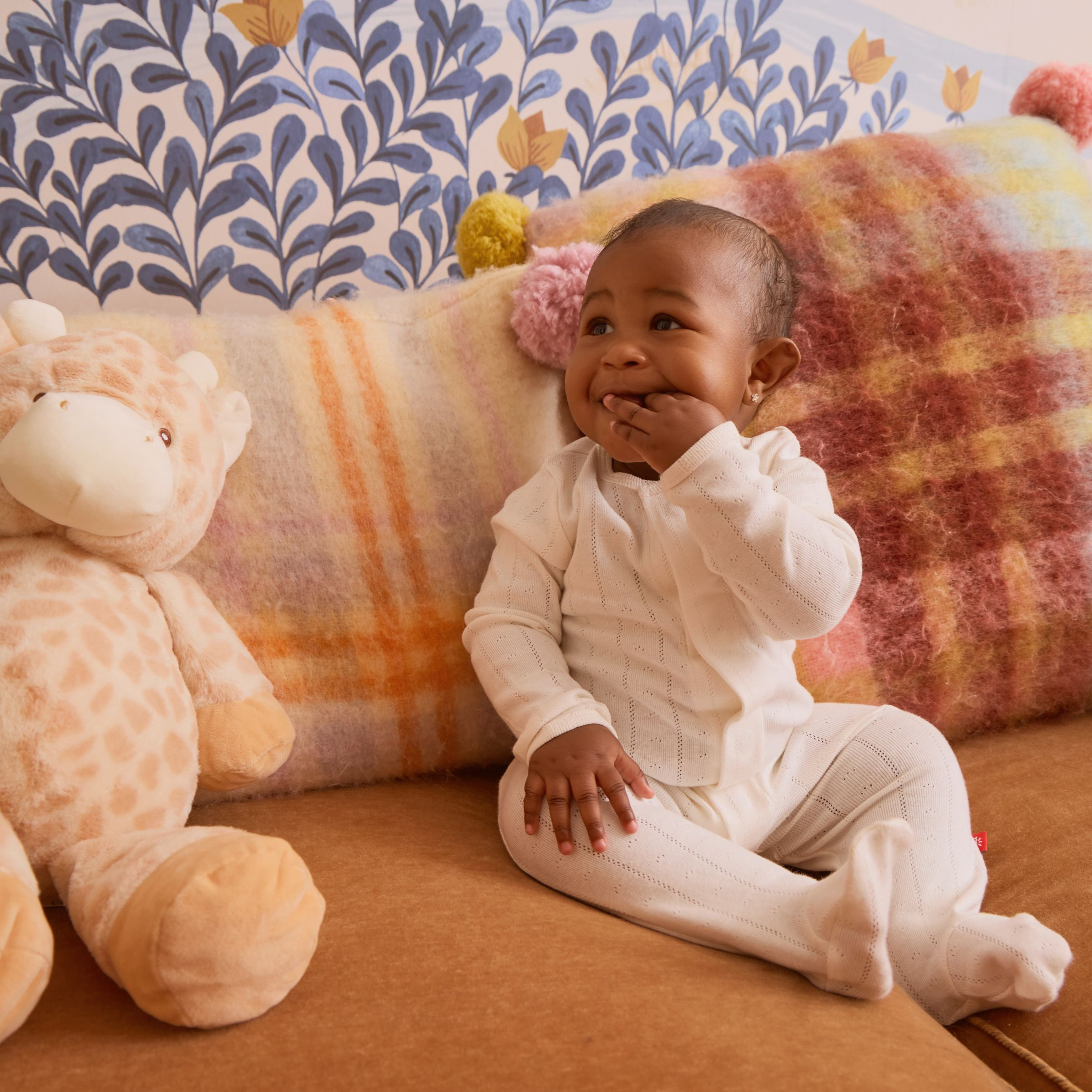 Magnetic Me Pointelle Organic Cotton Footie - White, Newborn.