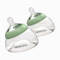 Nanobebe Breastmilk Bottle, Breastfeeding Newborn Breast Like, Anti Colic, Perfect Latch, Preserves Breast Milk nutrients, Twin-Pack Sage