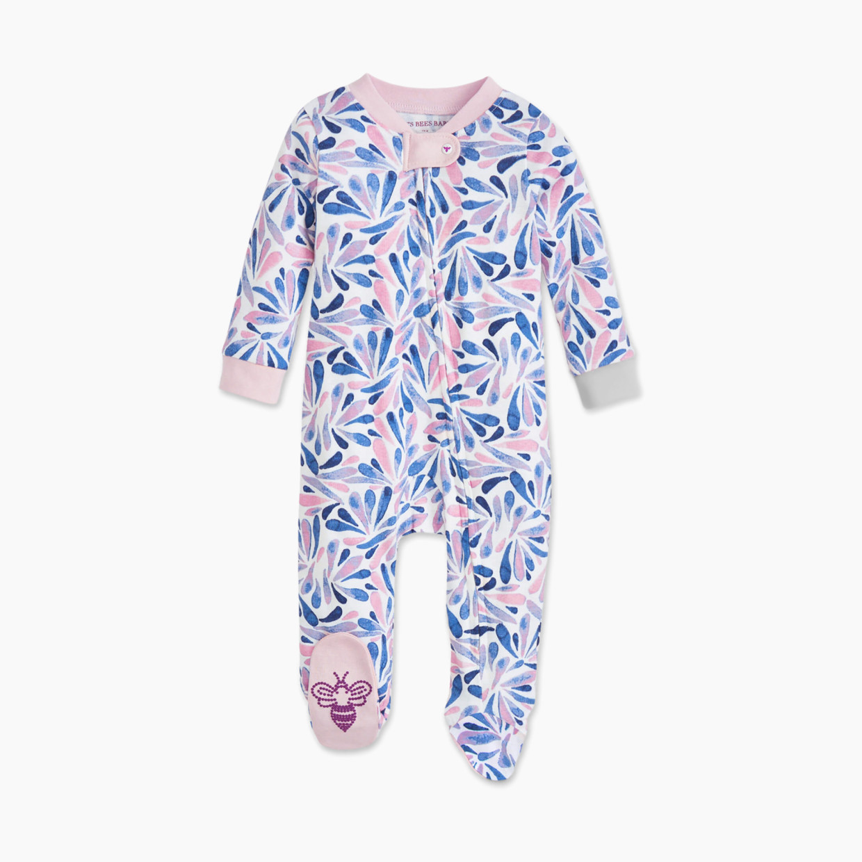 Burt's Bees Baby Organic Sleep & Play Footie Pajamas - Watercolor Dreams, 6-9 Months.