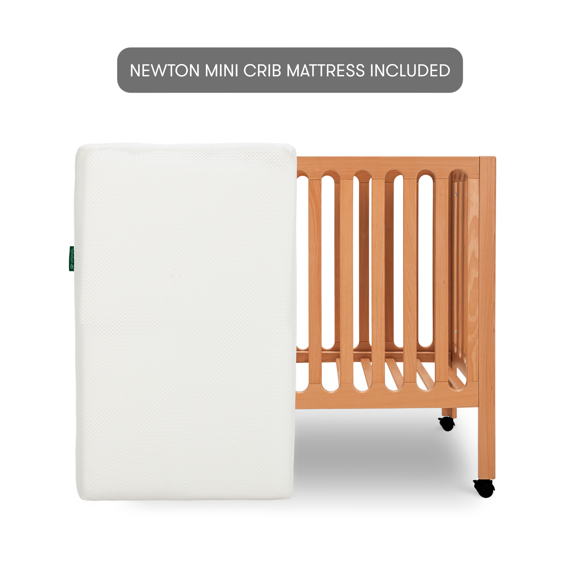 Newton Baby Galileo Mini Crib & Newton Mini Crib Mattress - Chestnut.