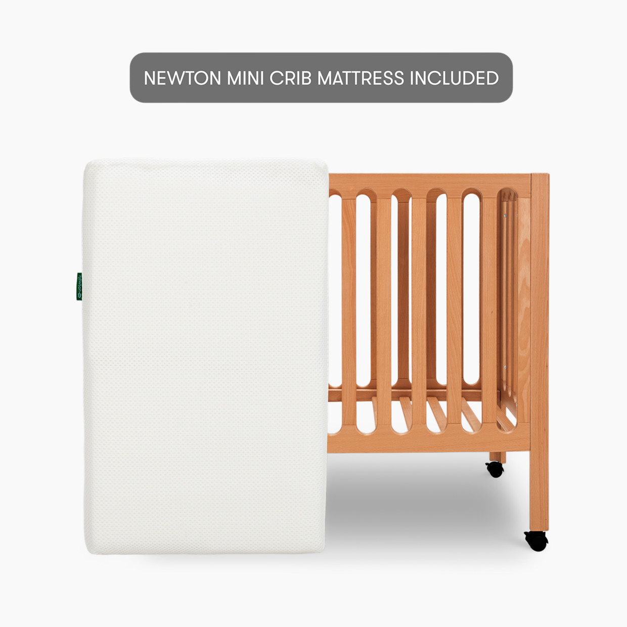 Newton Baby Galileo Mini Crib & Newton Mini Crib Mattress - Chestnut.