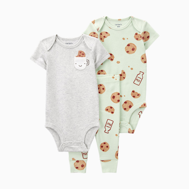 Carter's 3-Piece Bodysuit Pant Set - Cookies, Newborn.
