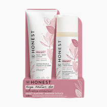 The Honest Company 2-in-1 Cleansing Shampoo + Body Wash and Face + Body Lotion Bundle | Gentle for Baby | Naturally Derived | Sweet Almond Nourish, 18.5 fl oz