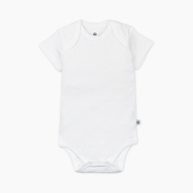 Honest Baby Clothing 5-Pack Organic Cotton Short Sleeve Bodysuit - Bright White, 6-9 M, 5.