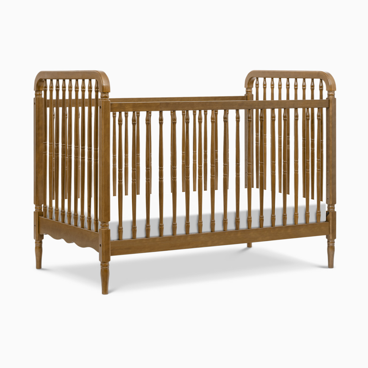 Namesake Liberty 3-in-1 Spindle Crib with Toddler Bed Conversion Kit - Natural Walnut.