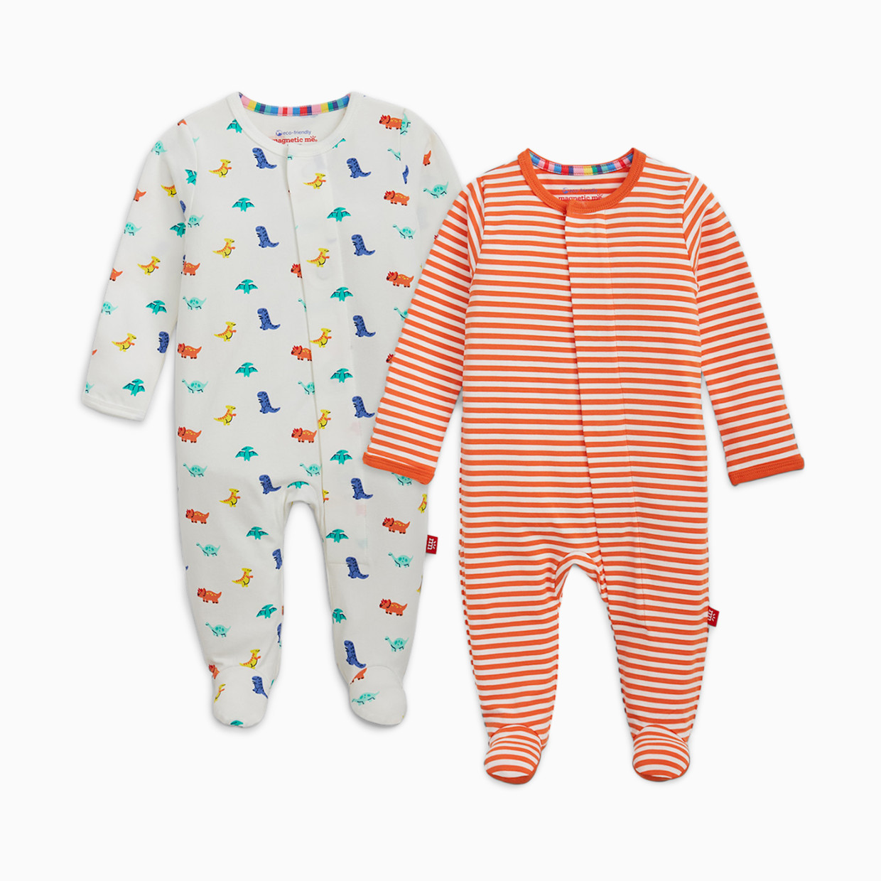 Magnetic Me Cloudstretch Magnetic Footie (2-Pack) - Dino Multi, 0-3 M.