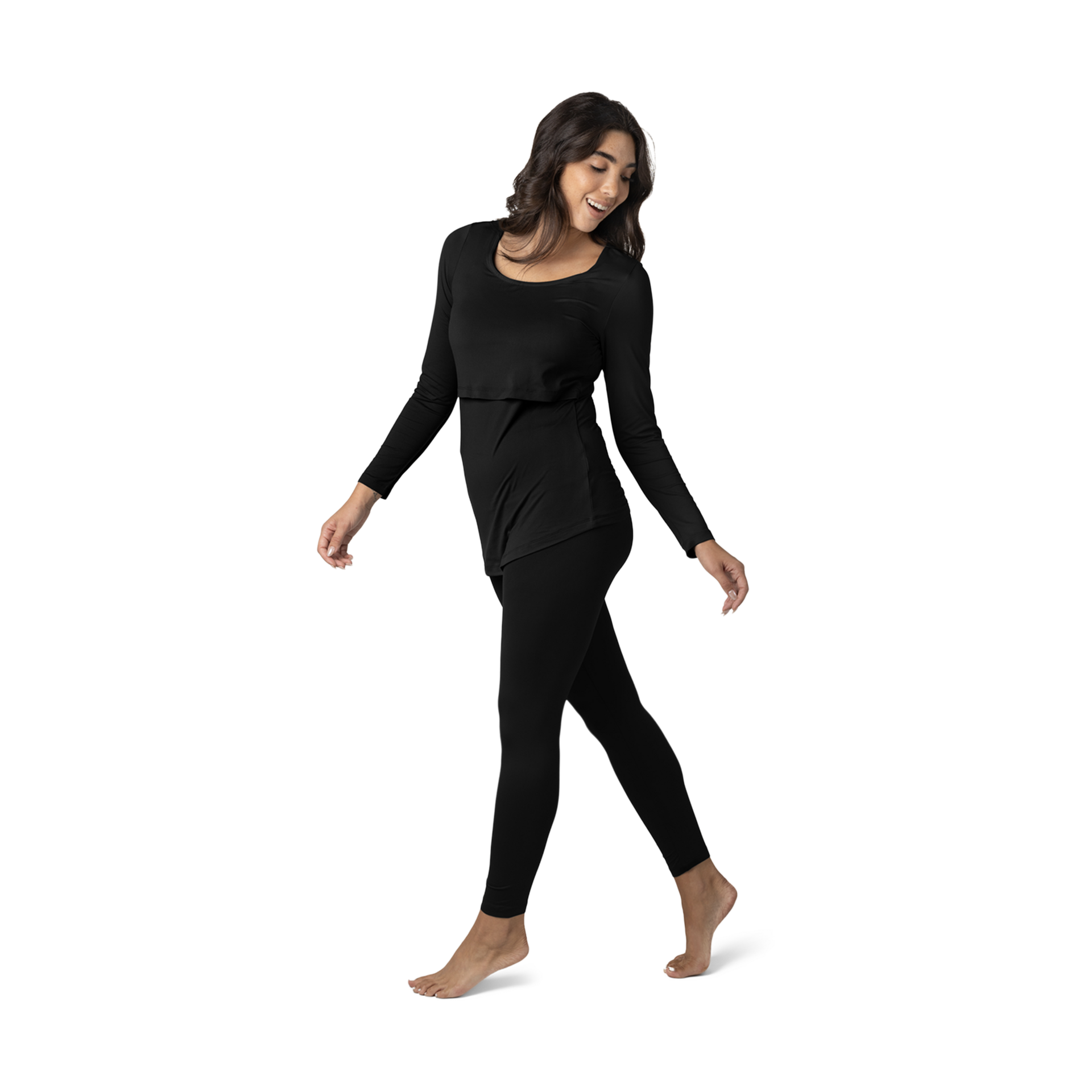 Kindred Bravely Jane Nursing Pajama Set - Black, 1X.