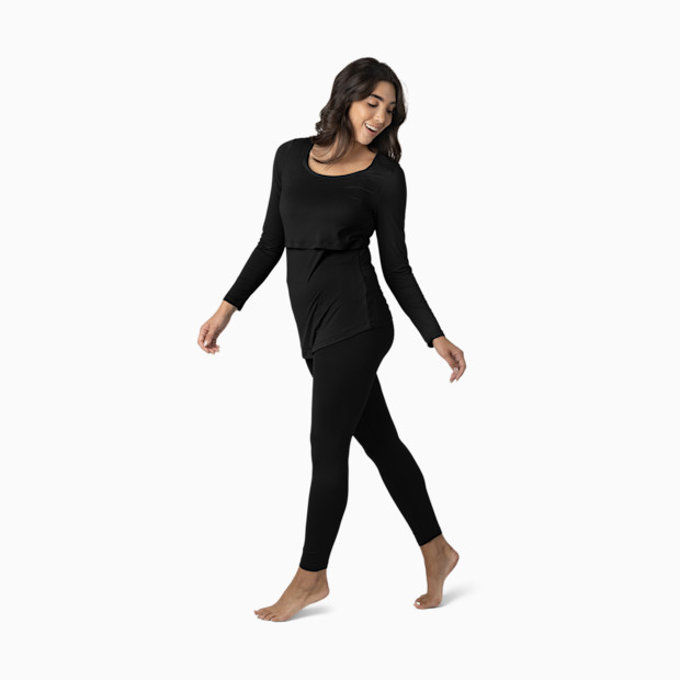 Kindred Bravely Jane Nursing Pajama Set - Black, 1X.