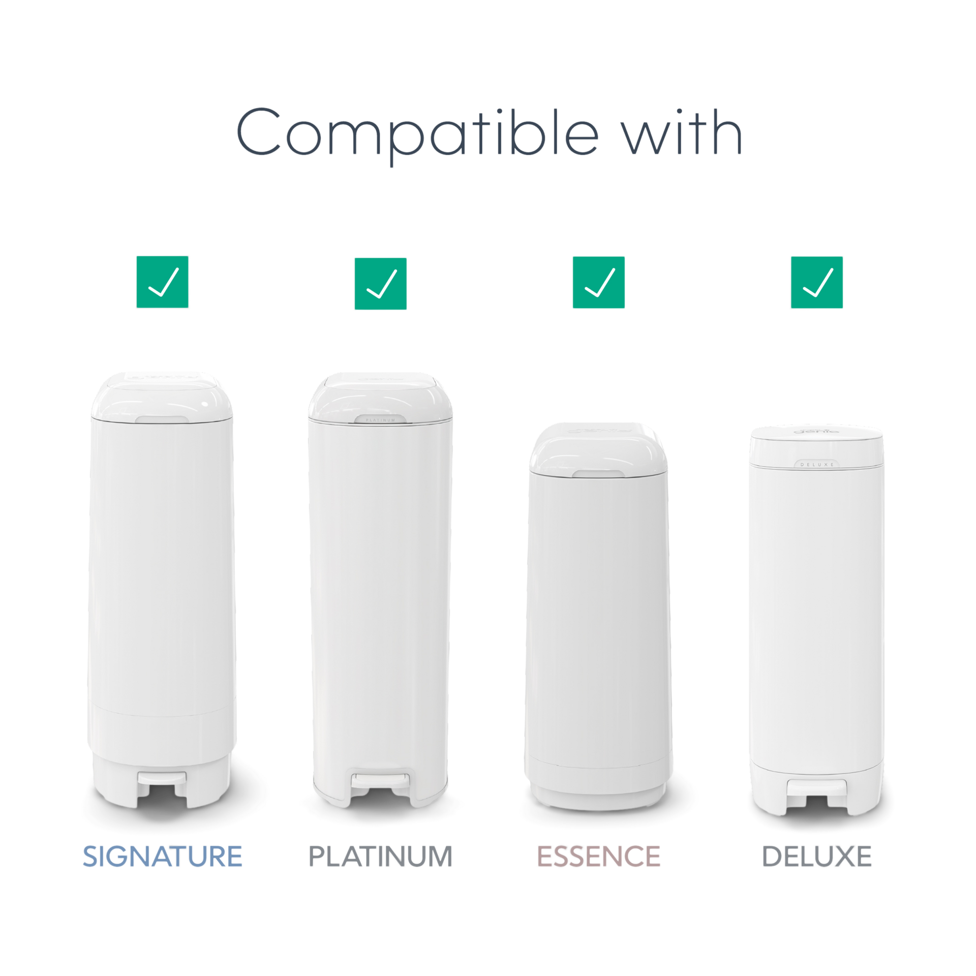 Diaper Genie Easy Roll Refill Bags - Compatible with Signature and Platinum Pails - Unscented, 60.