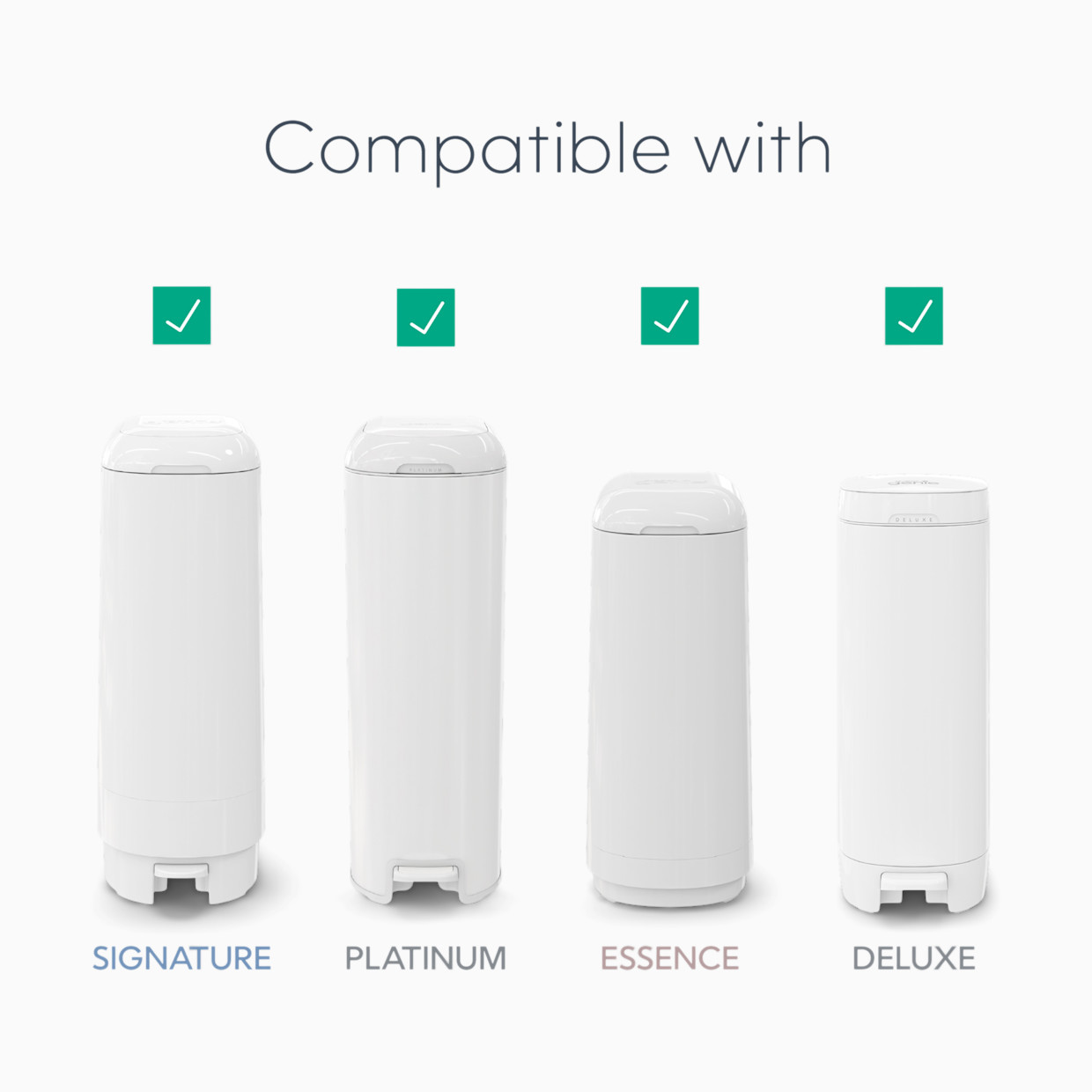 Diaper Genie Easy Roll Refill Bags - Compatible with Signature and Platinum Pails - Unscented, 60.