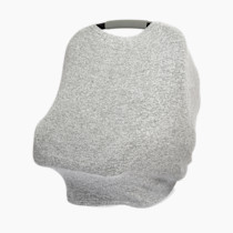 aden + anais Snuggle Knit 6-in-1 Stretchy Multi-Use Cover for Car Seat, Nursing, Cart, Baby Swing, High Chair, Infinity Scarf, Heather Grey