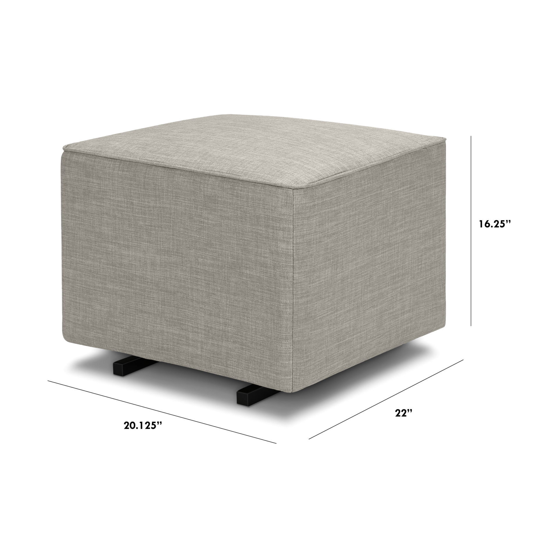 daVinci Universal Gliding Ottoman - Performance Grey Linen.