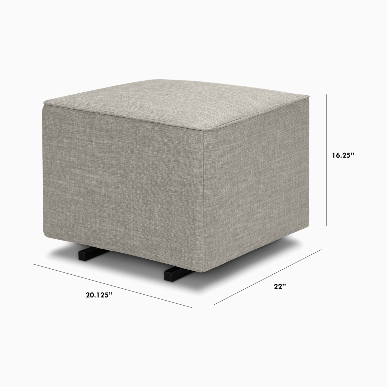 daVinci Universal Gliding Ottoman - Performance Grey Linen.