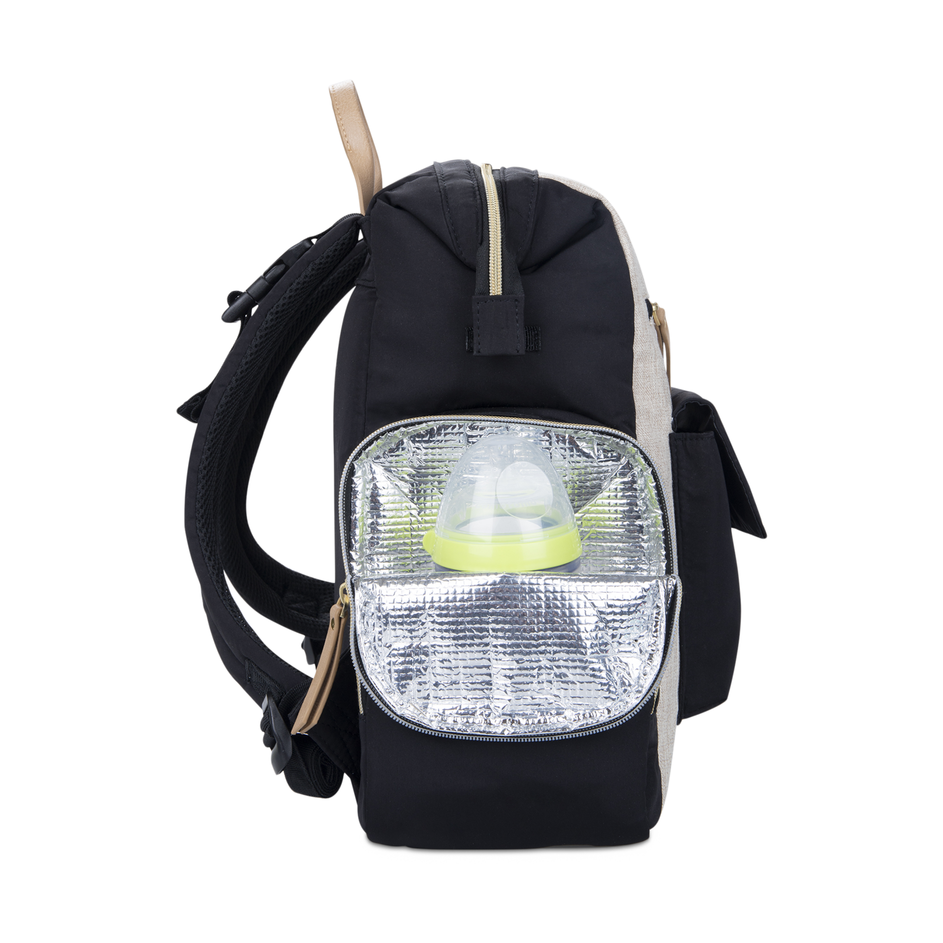 Baby Brezza Martine Diaper Bag Backpack Black/Tan Babylist Shop