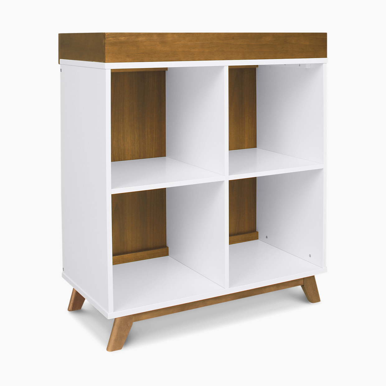 daVinci Otto Convertible Changing Table and Cubby Bookcase - White And Walnut.