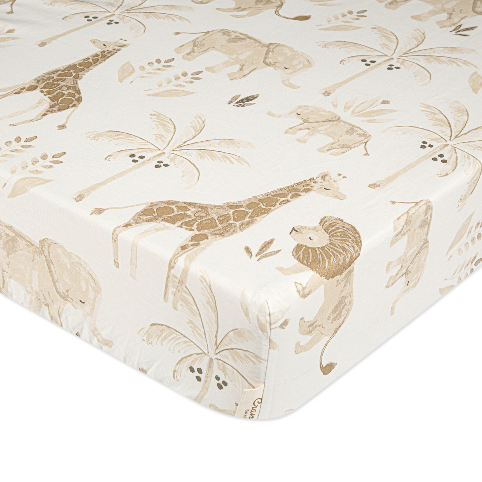 Crane Baby Cotton Sateen Crib Fitted Sheet.