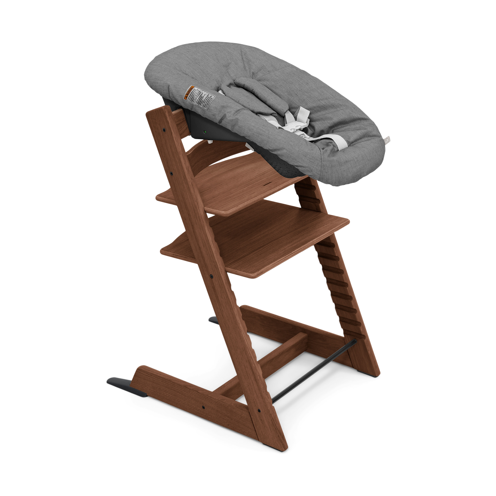 Stokke Tripp Trapp High Chair Complete² + Newborn Set - Oak Warm Brown/Wheat Cream Cushion/Black Tray.