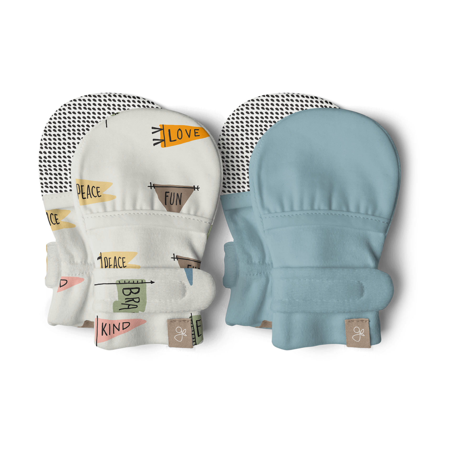 Goumi Kids Stay on Baby Mitts (2 Pack) Affirmations + Poolside, 03 M Babylist Shop