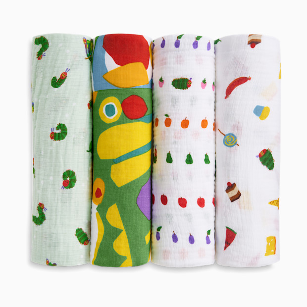 Aden + Anais Essentials Cotton Muslin Swaddles (4 Pack) - Eric Carle.