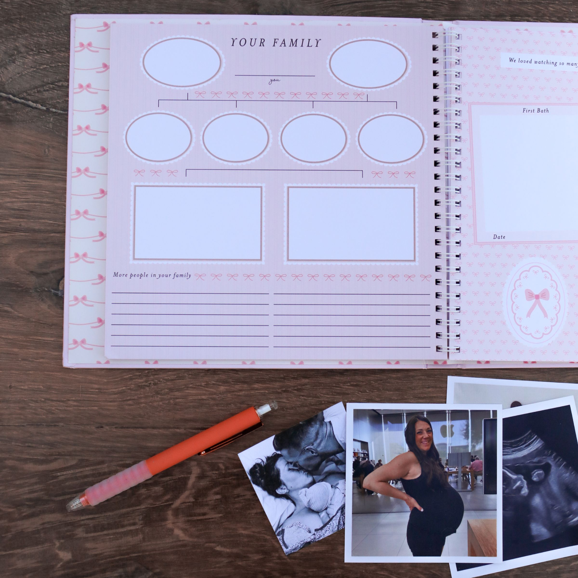 Lucy Darling Baby's First Year Memory Book - Bowkissed Blush.