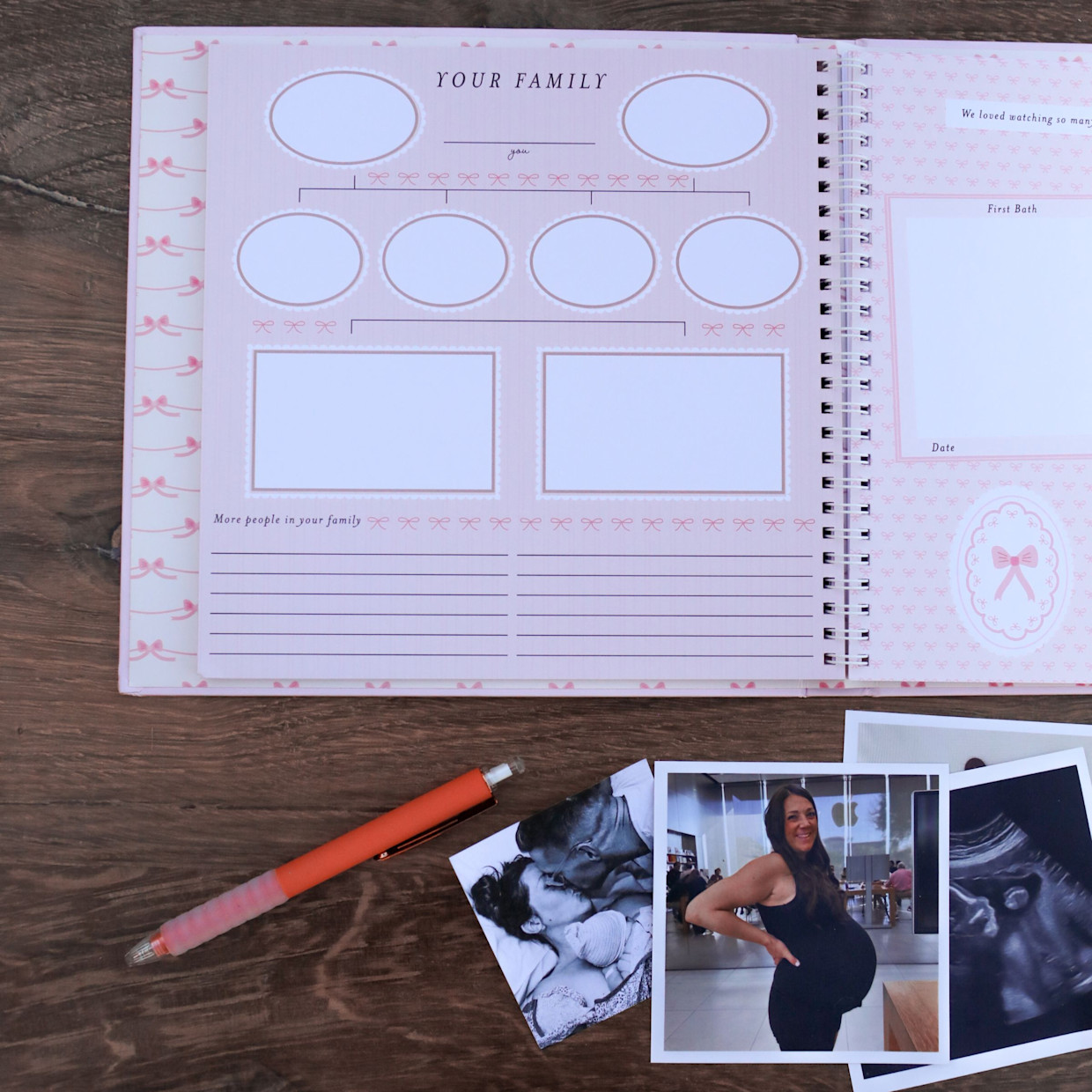 Lucy Darling Baby's First Year Memory Book - Bowkissed Blush.