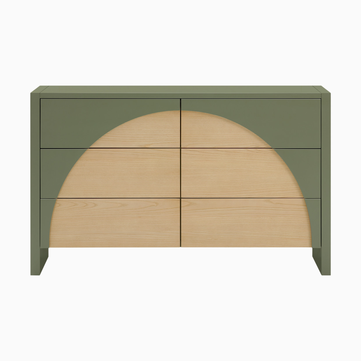 babyletto Moab 6-Drawer Assembled Dresser - Olive/Ash.