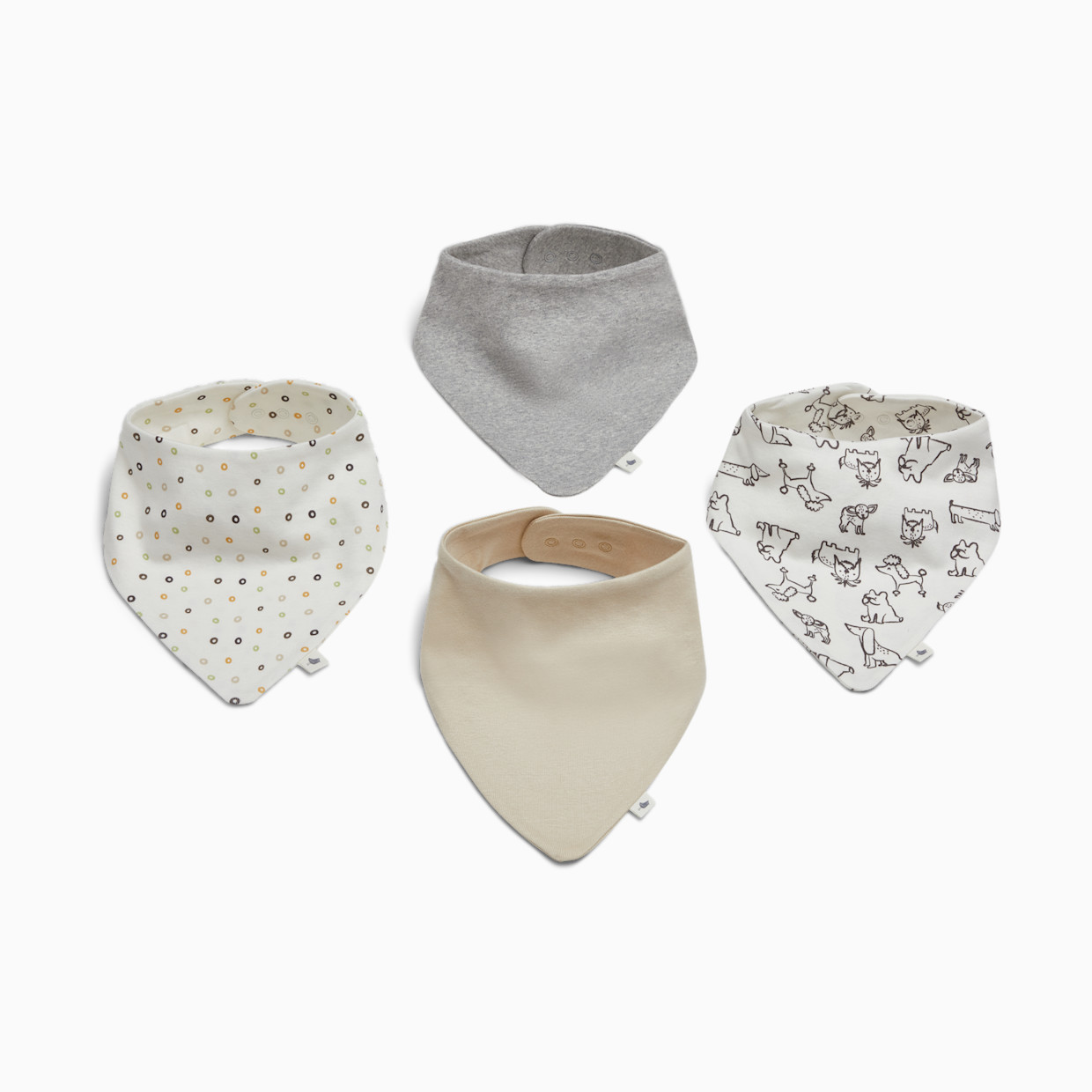 Small Story Solid Bandana Bib 4 Pack - Crazy Dogs.