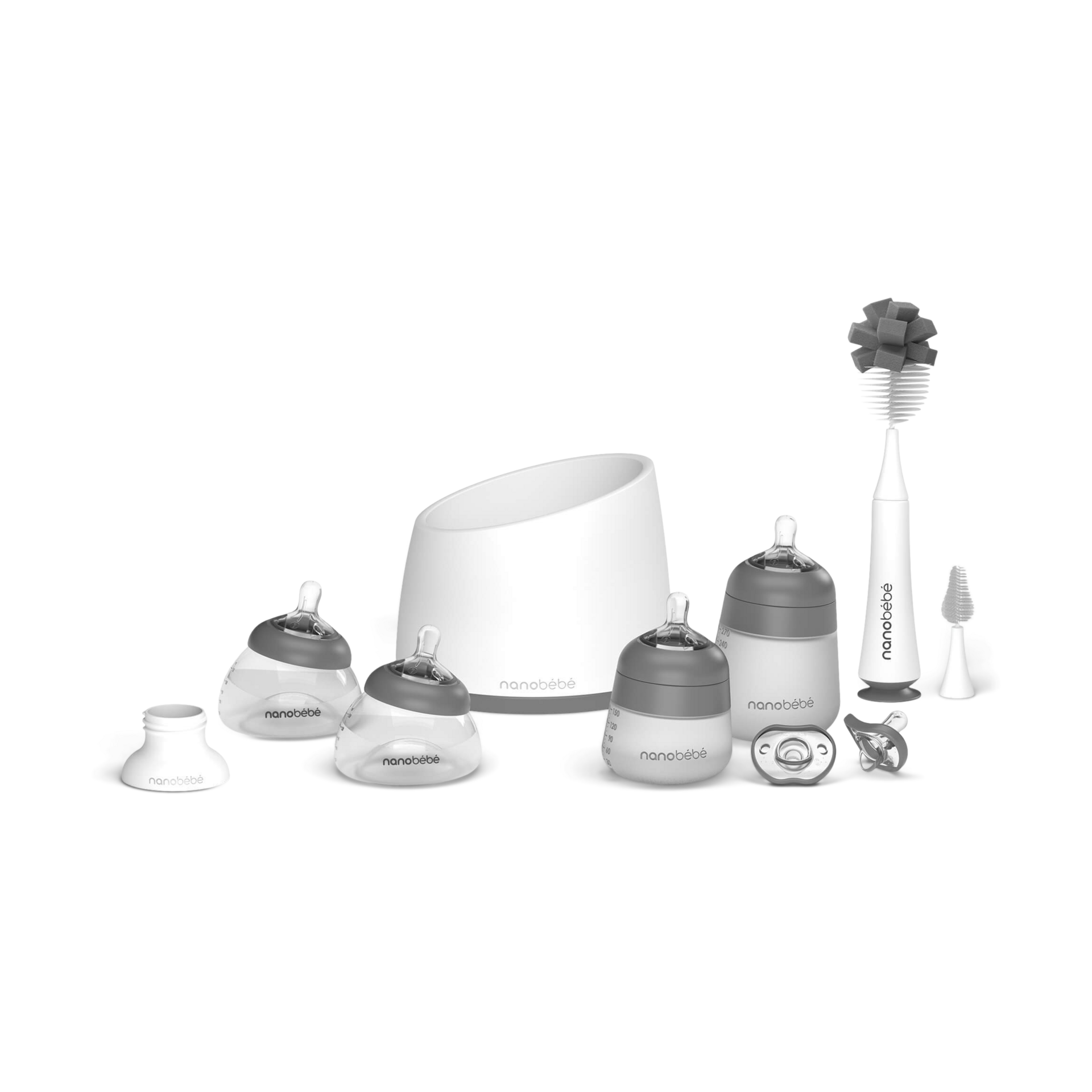 Nanobebe Baby Bottle Complete Feeding Set Grey Babylist Shop