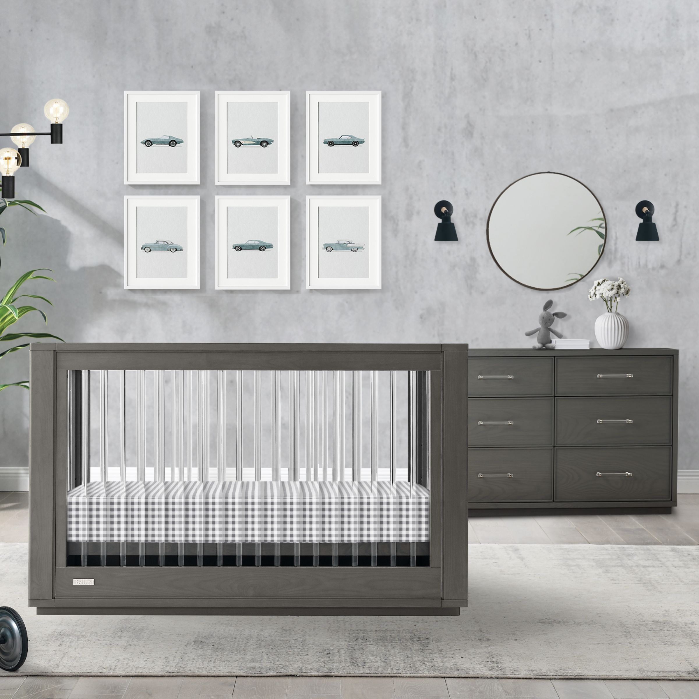 Bellini Vienna 4-in-1 Convertible Crib - Darkwash Ash With Acrylic.