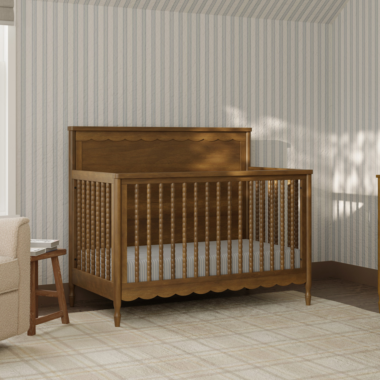 Namesake Ambrosia 4-in-1 Convertible Crib - Natural Walnut.