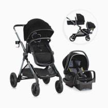 Evenflo Pivot Xpand Modular Travel System with LiteMax Infant Car Seat (Ayrshire Black)