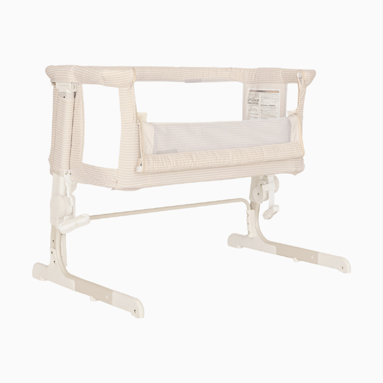 Baby Delight Beside Me Dreamer Bassinet & Bedside Sleeper - Tan Linen Stripe.