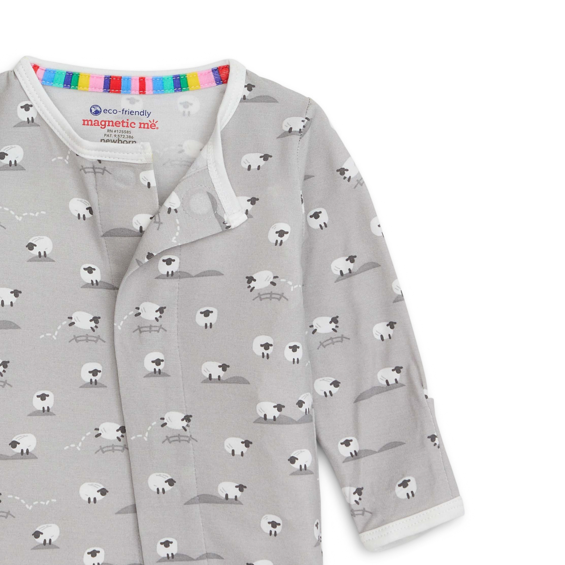 Magnetic Me Modal Magnetic Footie - Pastel Grey Baa Baa Baby, 0-3 M.