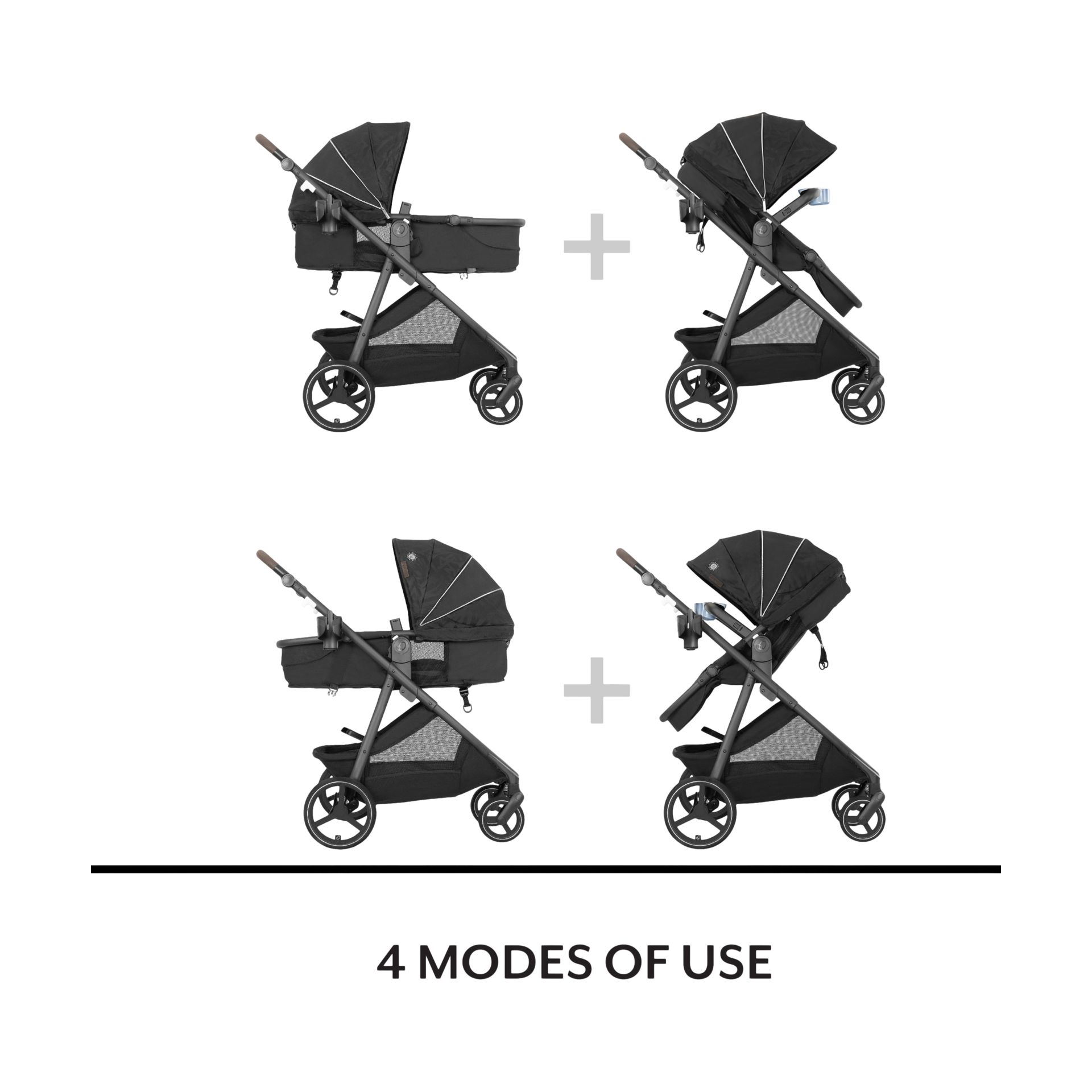 Evenflo Shyft Intuiti+ Stroller with Green & Gentle Fabric.