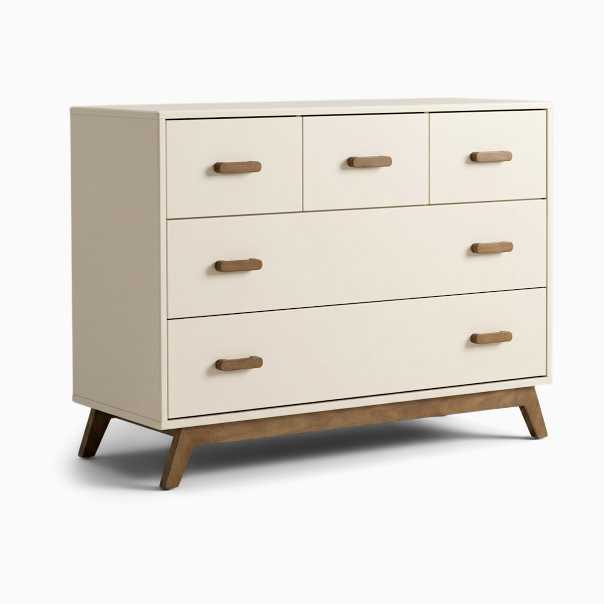 dadada Soho 5-Drawer Dresser - Almond Milk/Walnut.