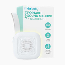 Frida Baby 2-in-1 Portable Sound Machine for Baby + Nightlight | White Noise Sound Machine for Baby with 5 Soothing Sounds & 3 Nightlight Modes | Travel Sound Machine Attaches to Strollers, Car Seats