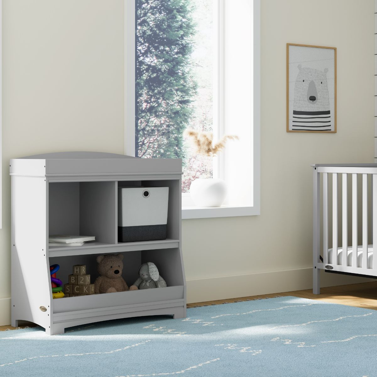 Graco Benton Changing Table with Removable Topper - Pebble Gray.