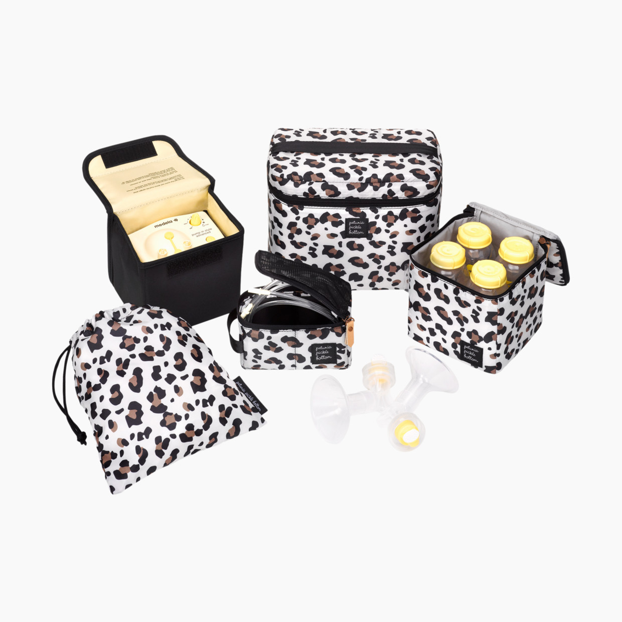 Petunia Pickle Bottom Prompt Pump Kit - Breast Pump Accessories Bag - Moon Leopard.