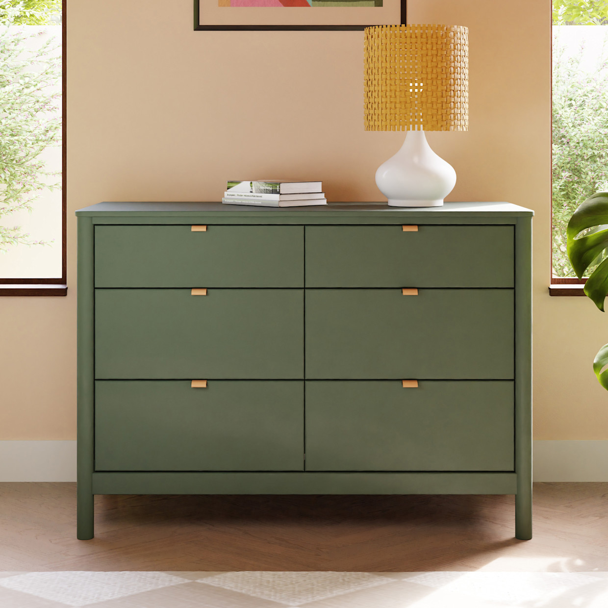 babyletto Bondi 6-Drawer Assembled Dresser - Forest Green.
