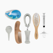Dr. Brown's Healthy Baby Essentials Kit, Pacidose Medicine Dispenser, Nail Scissors with Case, Nasal Aspirator, Cradle Cap Brush Plus Comb, Cold Compress