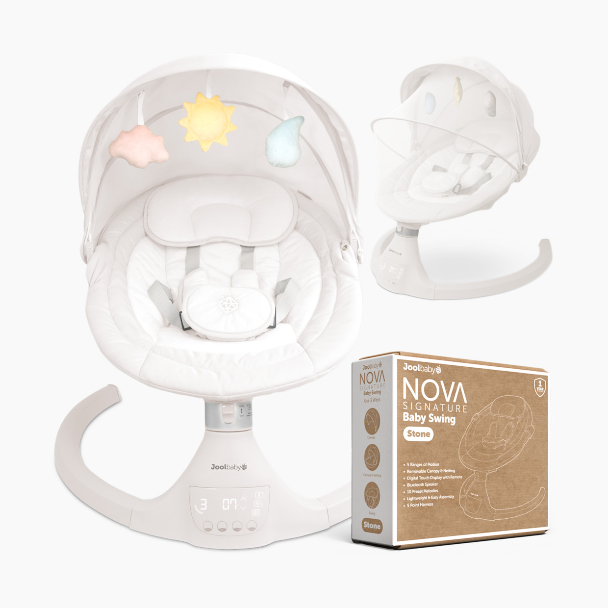 Jool Baby Nova Signature Baby Swing - Stone.