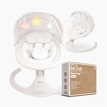 Jool Baby Nova Swing for Newborns - Electric Motorized Infant Swing, Bluetooth Music, 10 Preset Melodies, Remote (Updated Model, Stone)
