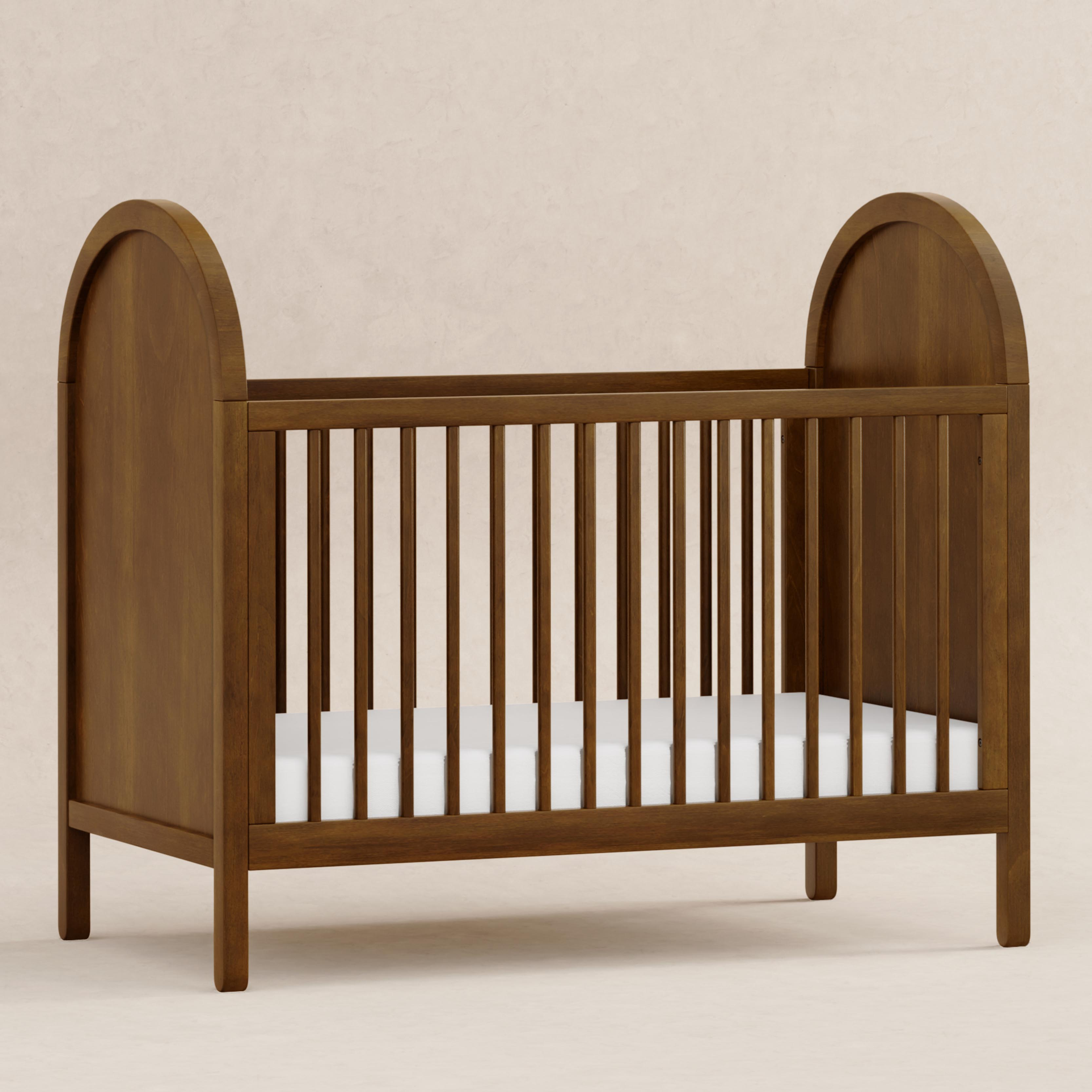 babyletto Bondi 3-in-1 Convertible Crib with Toddler Bed Conversion Kit - Natural Walnut.
