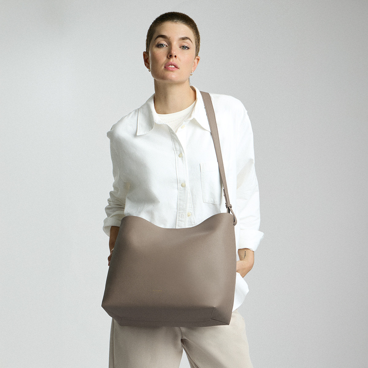 Mina Baie Harlow Diaper Bag Tote - Clay, Midi.