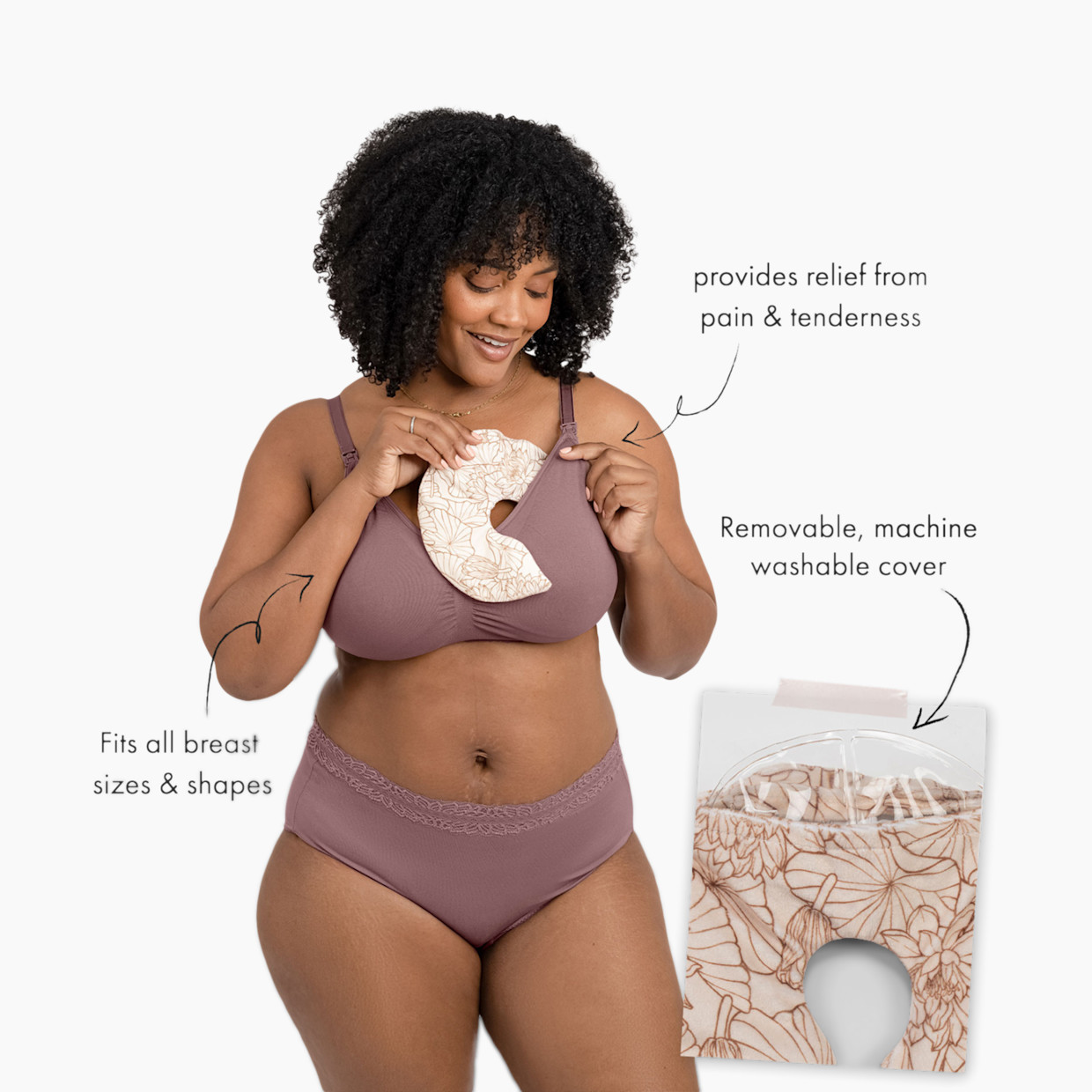 Kindred Bravely Soothing Breast Gel Packs - Floral Print, One Size.