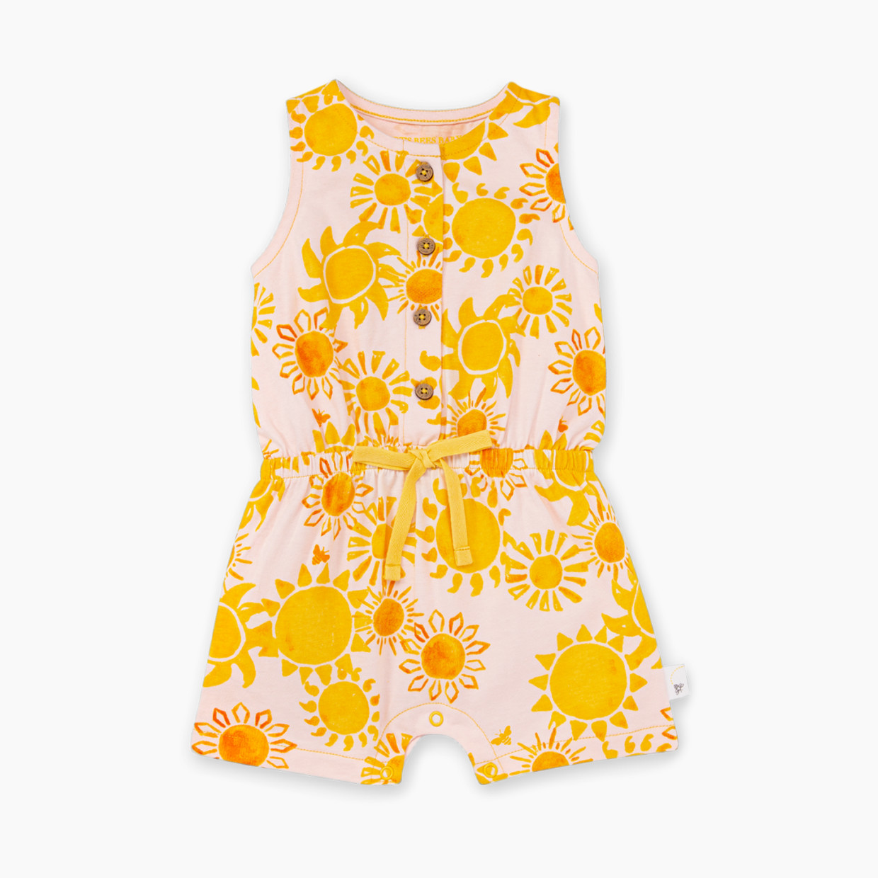 Burt's Bees Baby Organic Cotton Romper Jumpsuit - Here Comes The Sun, 0-3 Months.