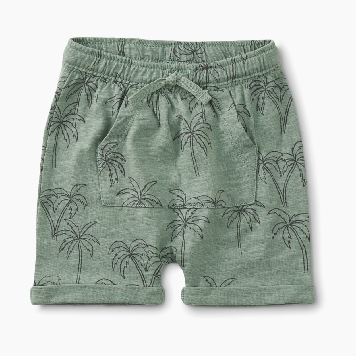 Tea Collection Pocket O' Sunshine Baby Shorts - Tonal Palm, 3-6 Months.