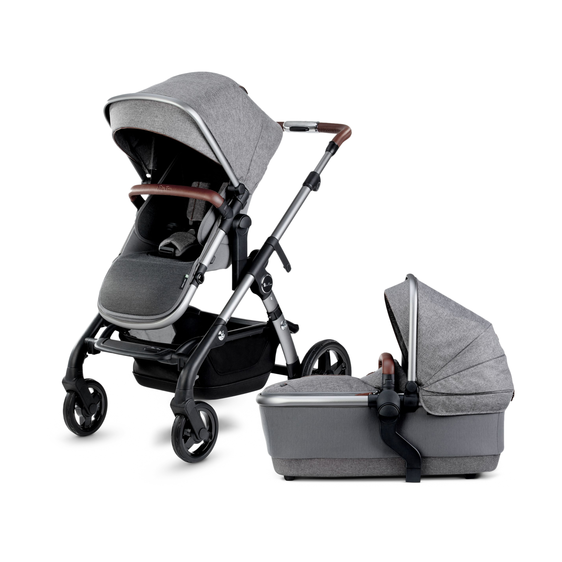 denim silver cross pram